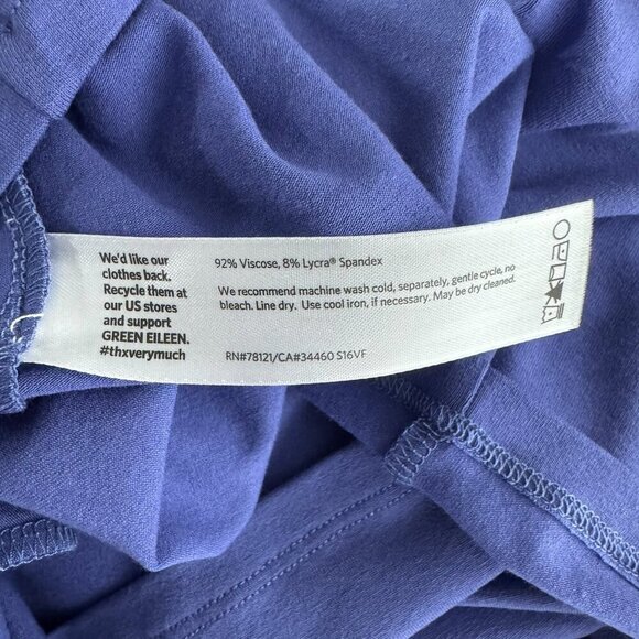 Eileen Fisher Jersey Knit Dress XL Blue Square Neck 3/4 Sleeve NWT DR-1637 - Picture 9 of 9